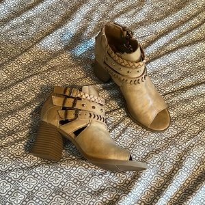 Sugar Heeled Booties - Size 8 ; Color: Tan (no tags or box, but never worn)